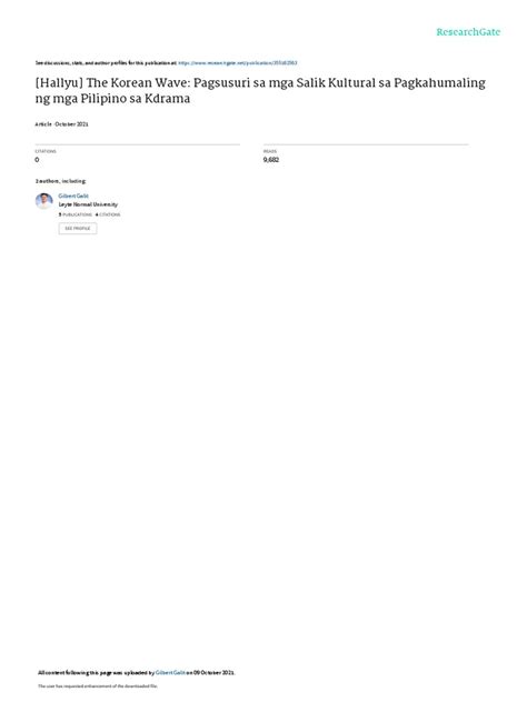 (Hallyu) The Korean Wave: Pagsusuri Sa Mga Salik Kultural Sa .